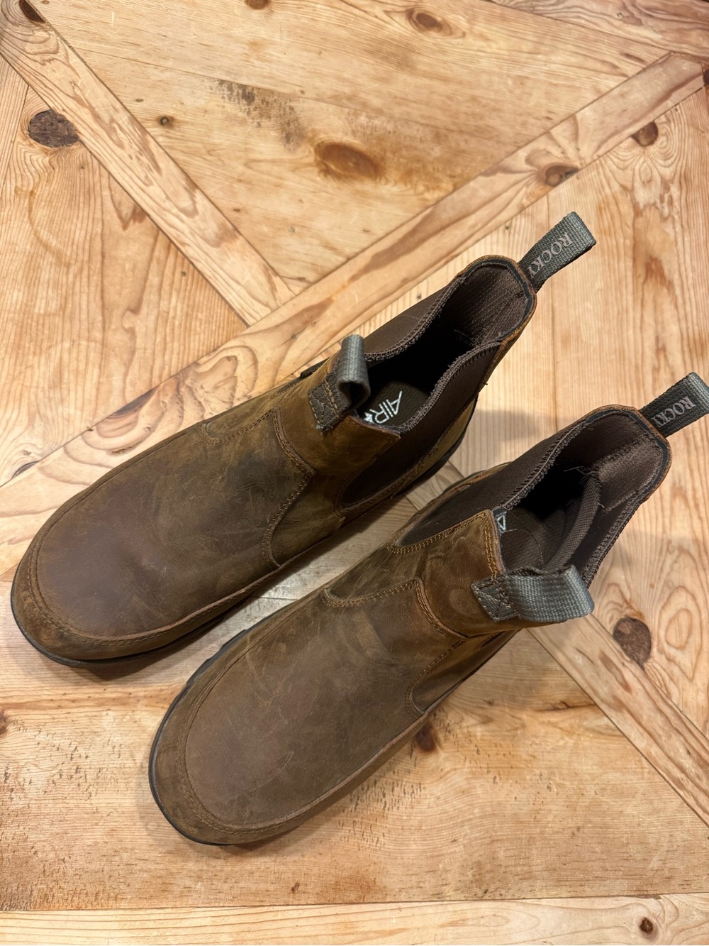 Rocky Brown Leather Chukka Pull-On Boots